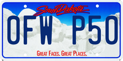 SD license plate 0FWP50