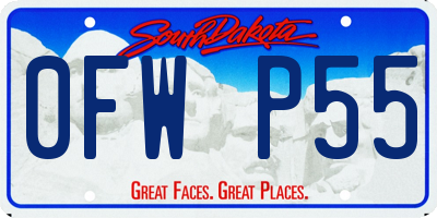 SD license plate 0FWP55