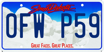 SD license plate 0FWP59
