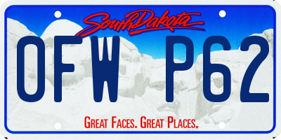 SD license plate 0FWP62