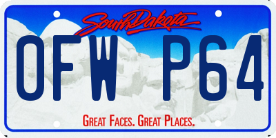 SD license plate 0FWP64