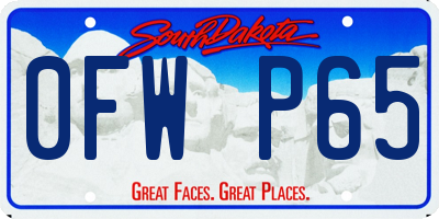 SD license plate 0FWP65