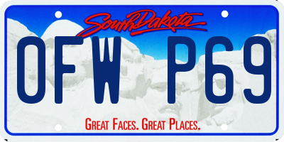 SD license plate 0FWP69