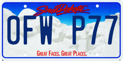 SD license plate 0FWP77