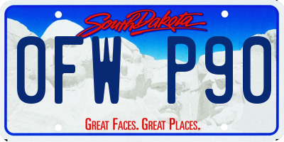 SD license plate 0FWP90