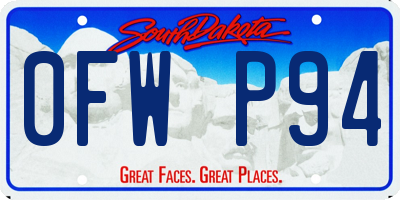 SD license plate 0FWP94