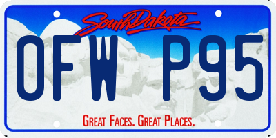 SD license plate 0FWP95