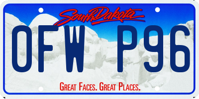 SD license plate 0FWP96