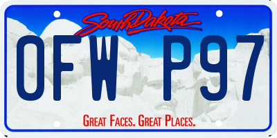 SD license plate 0FWP97