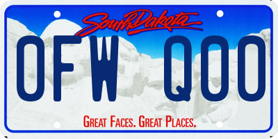 SD license plate 0FWQ00