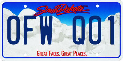 SD license plate 0FWQ01