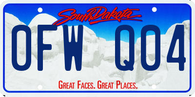 SD license plate 0FWQ04