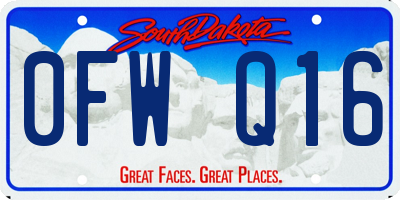 SD license plate 0FWQ16