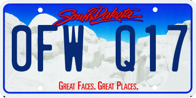 SD license plate 0FWQ17