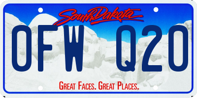 SD license plate 0FWQ20
