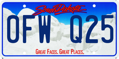 SD license plate 0FWQ25