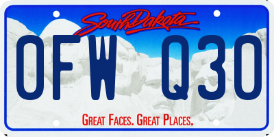 SD license plate 0FWQ30
