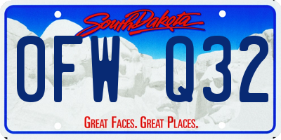 SD license plate 0FWQ32
