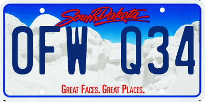 SD license plate 0FWQ34
