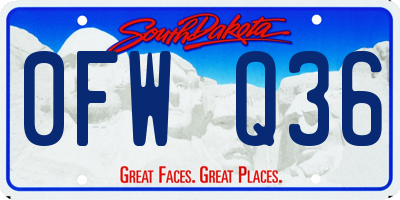 SD license plate 0FWQ36