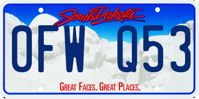 SD license plate 0FWQ53