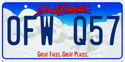 SD license plate 0FWQ57