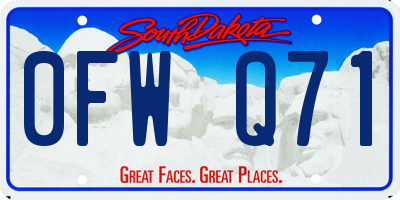 SD license plate 0FWQ71