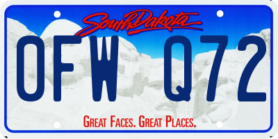 SD license plate 0FWQ72