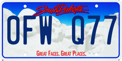 SD license plate 0FWQ77