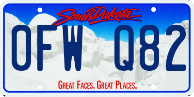 SD license plate 0FWQ82