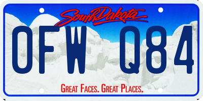 SD license plate 0FWQ84