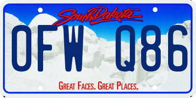SD license plate 0FWQ86