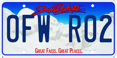 SD license plate 0FWR02