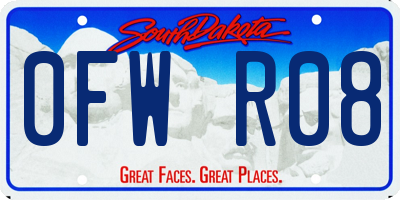 SD license plate 0FWR08