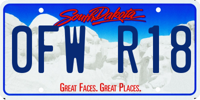 SD license plate 0FWR18