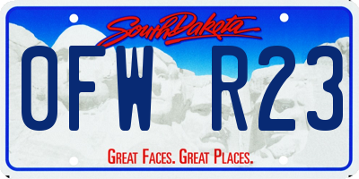 SD license plate 0FWR23