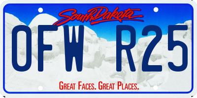 SD license plate 0FWR25