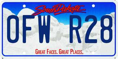SD license plate 0FWR28