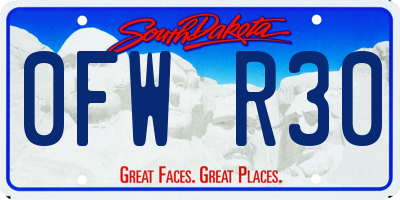 SD license plate 0FWR30