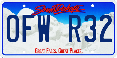 SD license plate 0FWR32