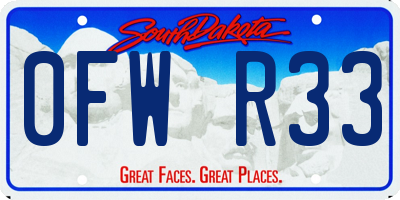 SD license plate 0FWR33