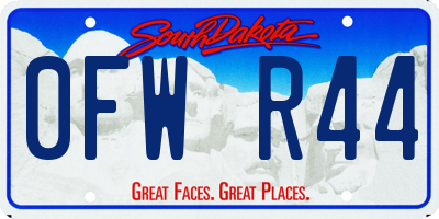SD license plate 0FWR44