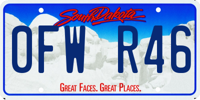 SD license plate 0FWR46