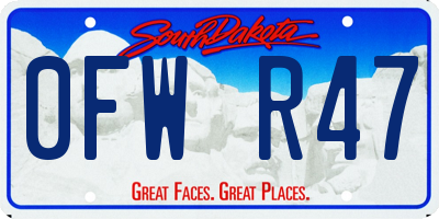 SD license plate 0FWR47