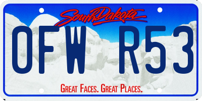SD license plate 0FWR53