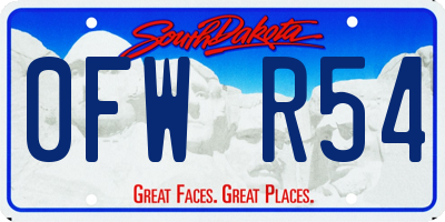SD license plate 0FWR54