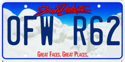 SD license plate 0FWR62