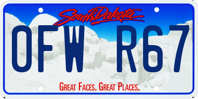 SD license plate 0FWR67
