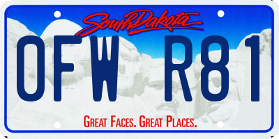 SD license plate 0FWR81