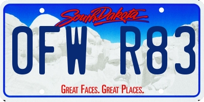 SD license plate 0FWR83